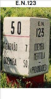 E.N. 123 - Odemira - Est. Luzianes - So Martinho das Amoreiras - Aldeia das Amoreiras
 - Garvo - Ourique - Castro Verde - So Marcos da Ataboeira - E.N.122